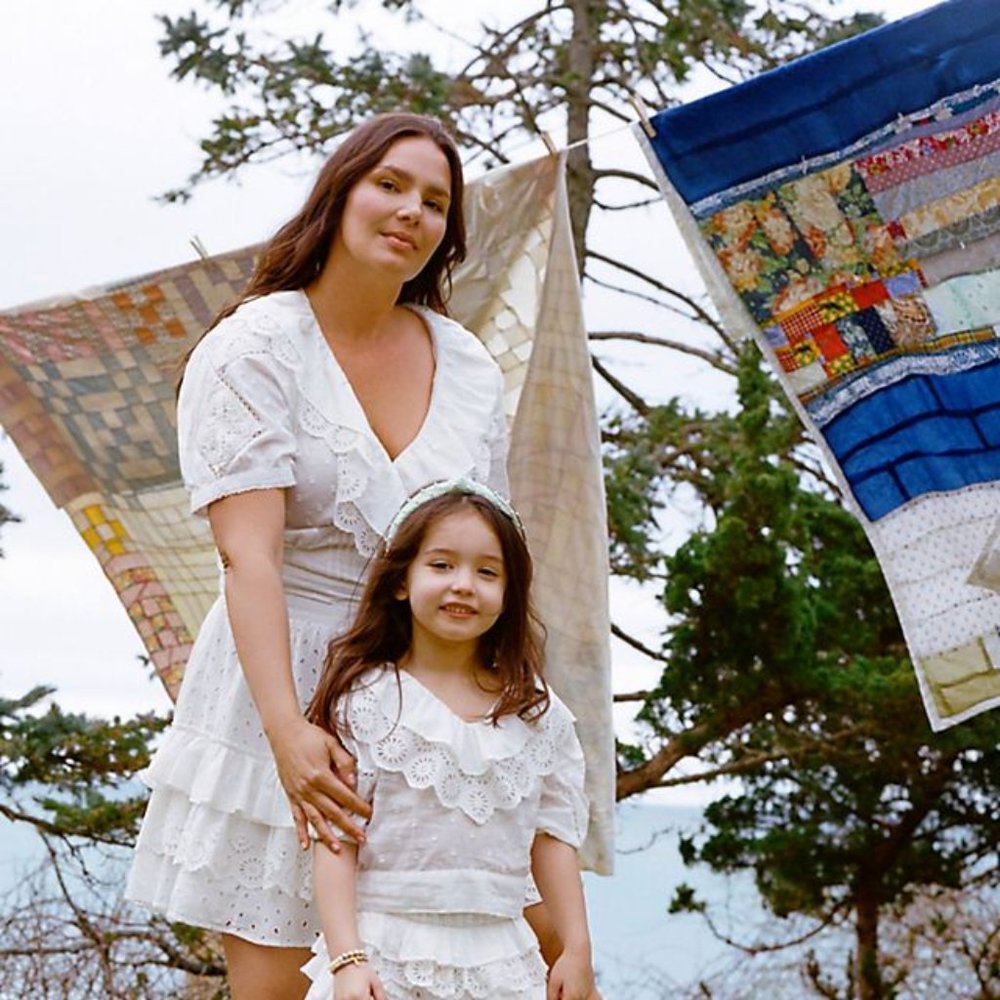 Size M Anthropologie Forever That Girl Lacy Ruffled Wrap Blouse Style N - Picture 8 of 9